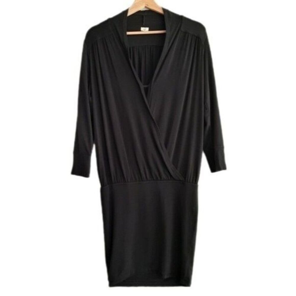 WILFRED Aritzia Faux Wrap Drop Waist Mini Dress Sz M Flawed